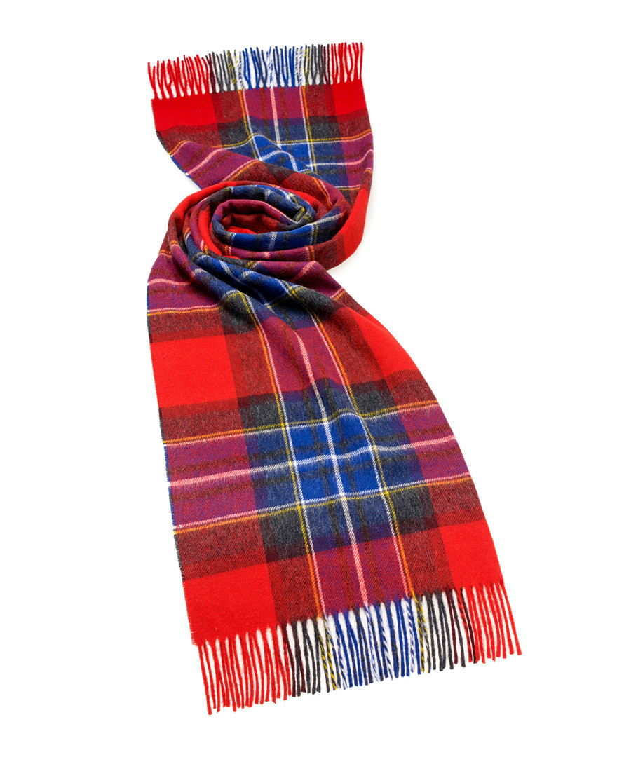 Scampston red & blue lambswool scarf Sale - bronte