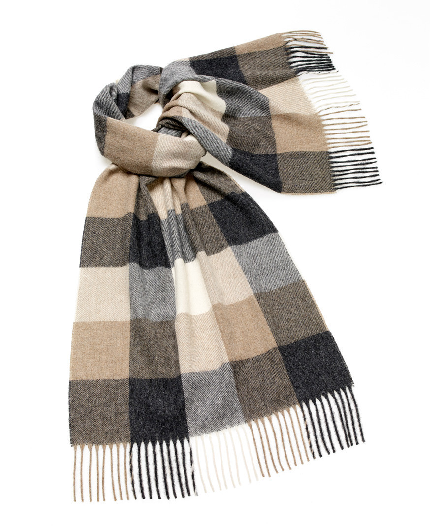 Sledmere neutral lambswool scarf Sale - bronte
