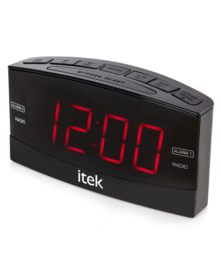 Black jumbo LED alarm clock radio Sale - iTek