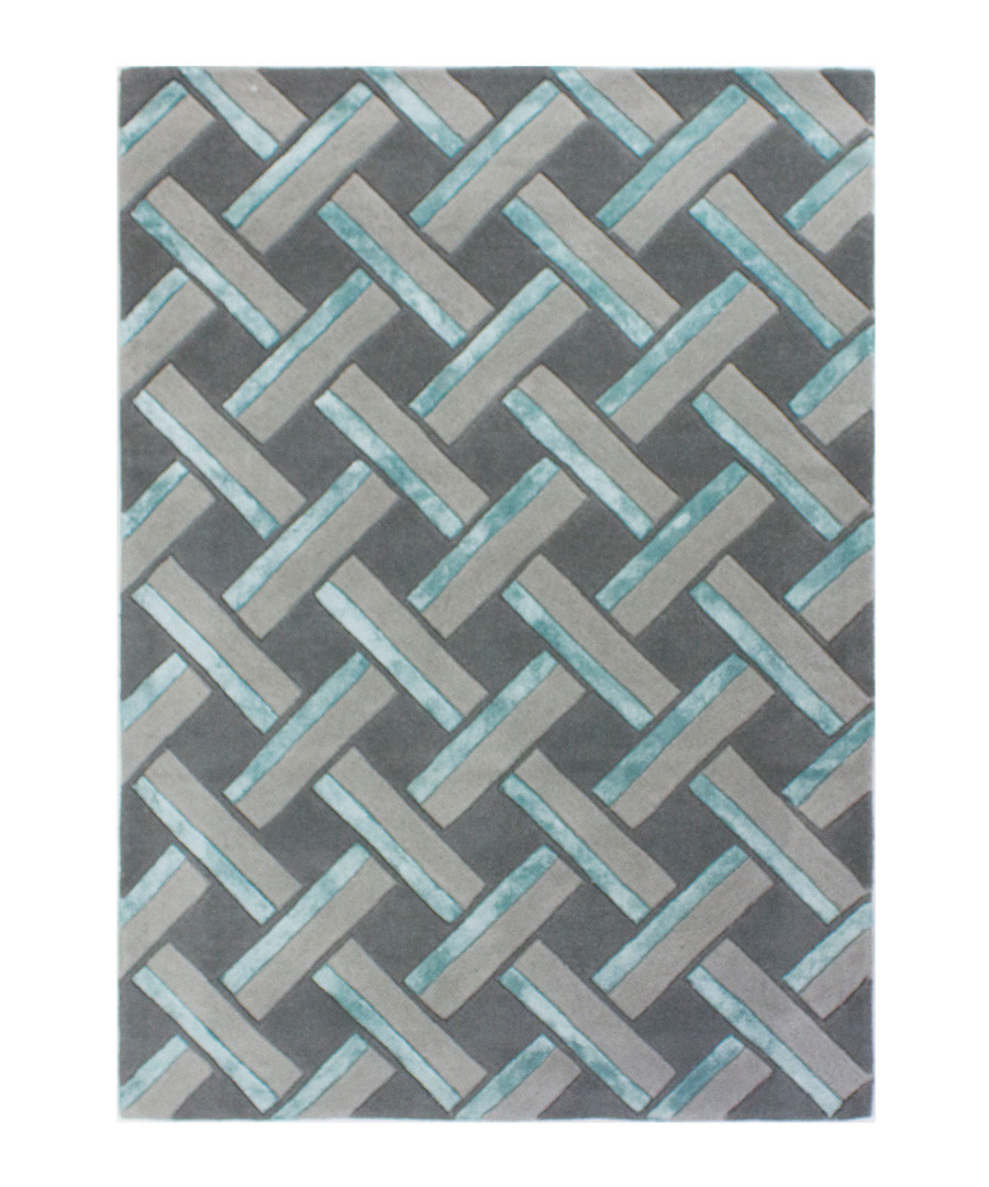 Botanical grey & blue rug 160x230cm Sale - flair rugs
