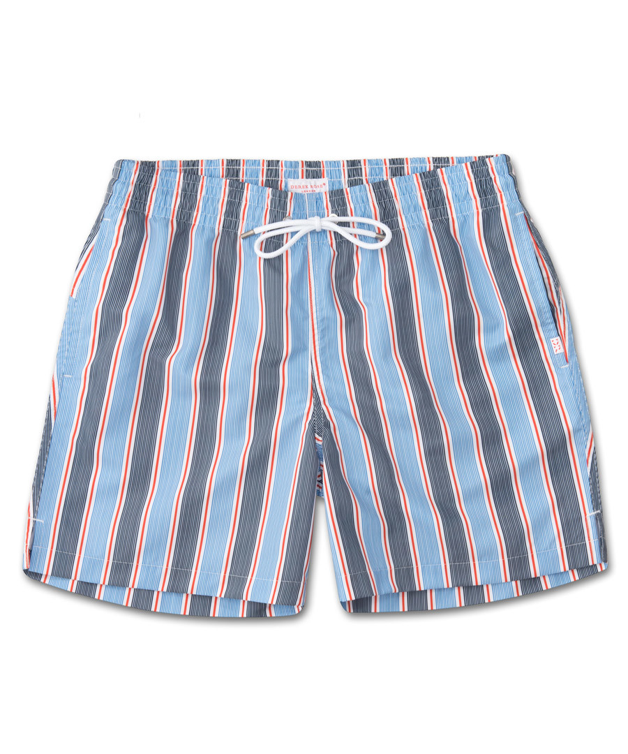 Multi-colour stripe print swimming shorts Sale - Derek Rose