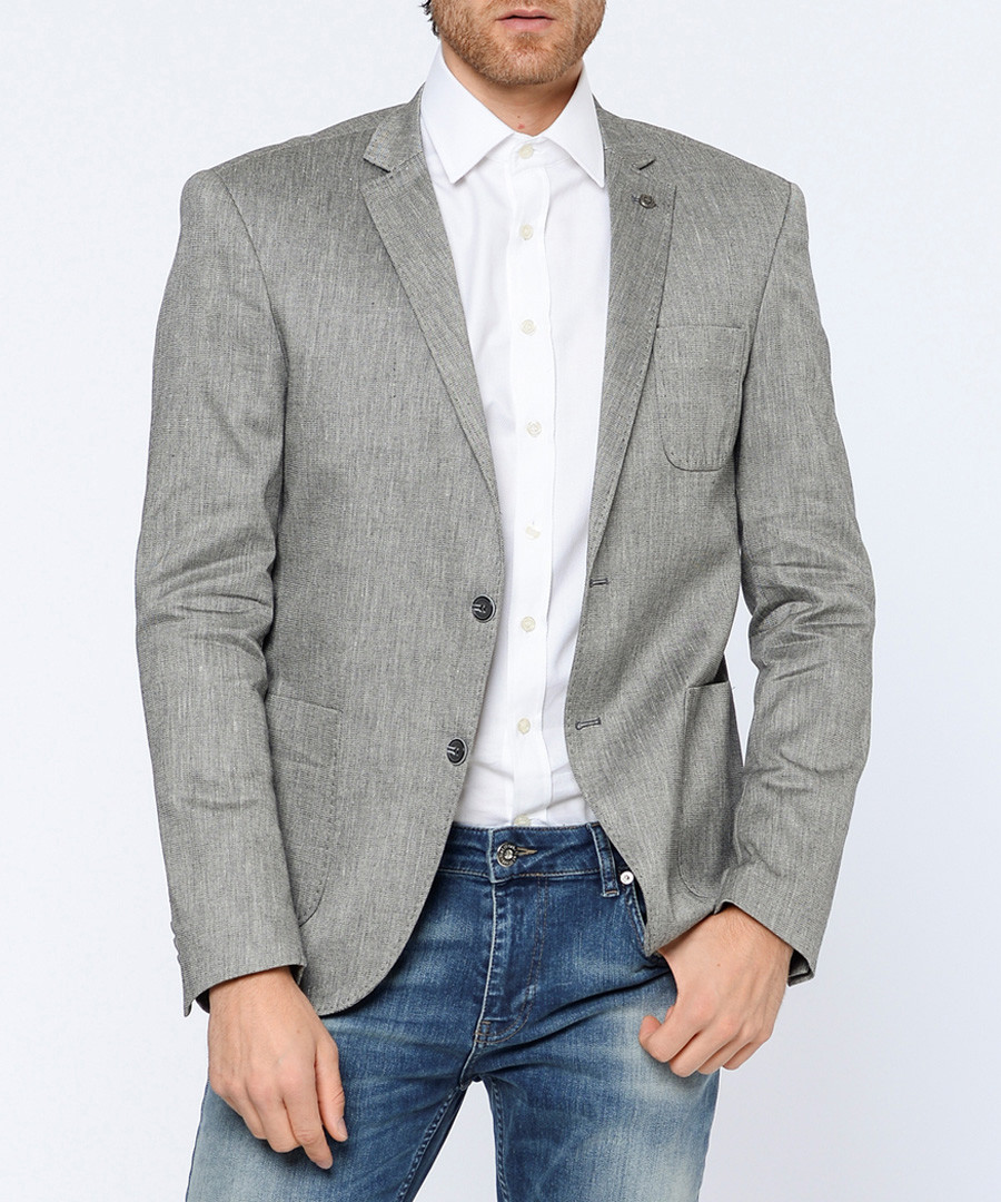 Grey linen & cotton blazer Sale - Dewberry