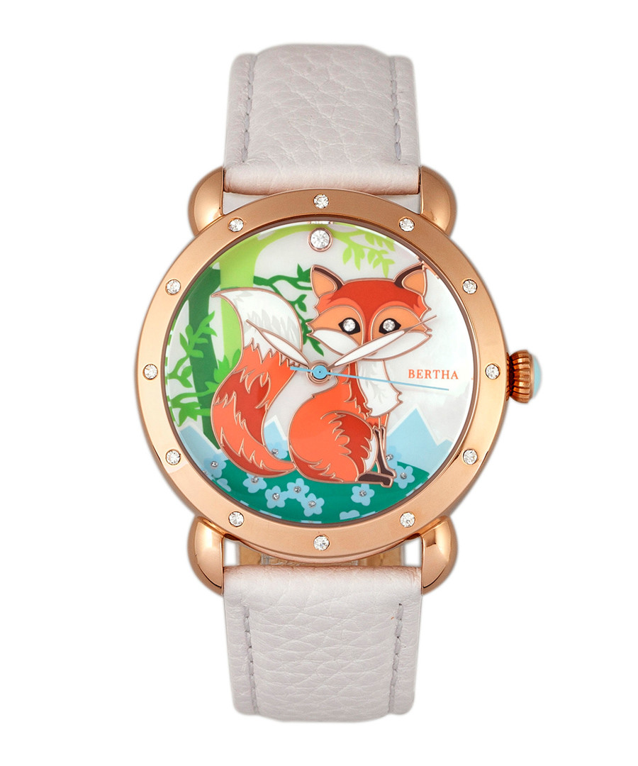 Vivica white leather fox watch Sale - bertha