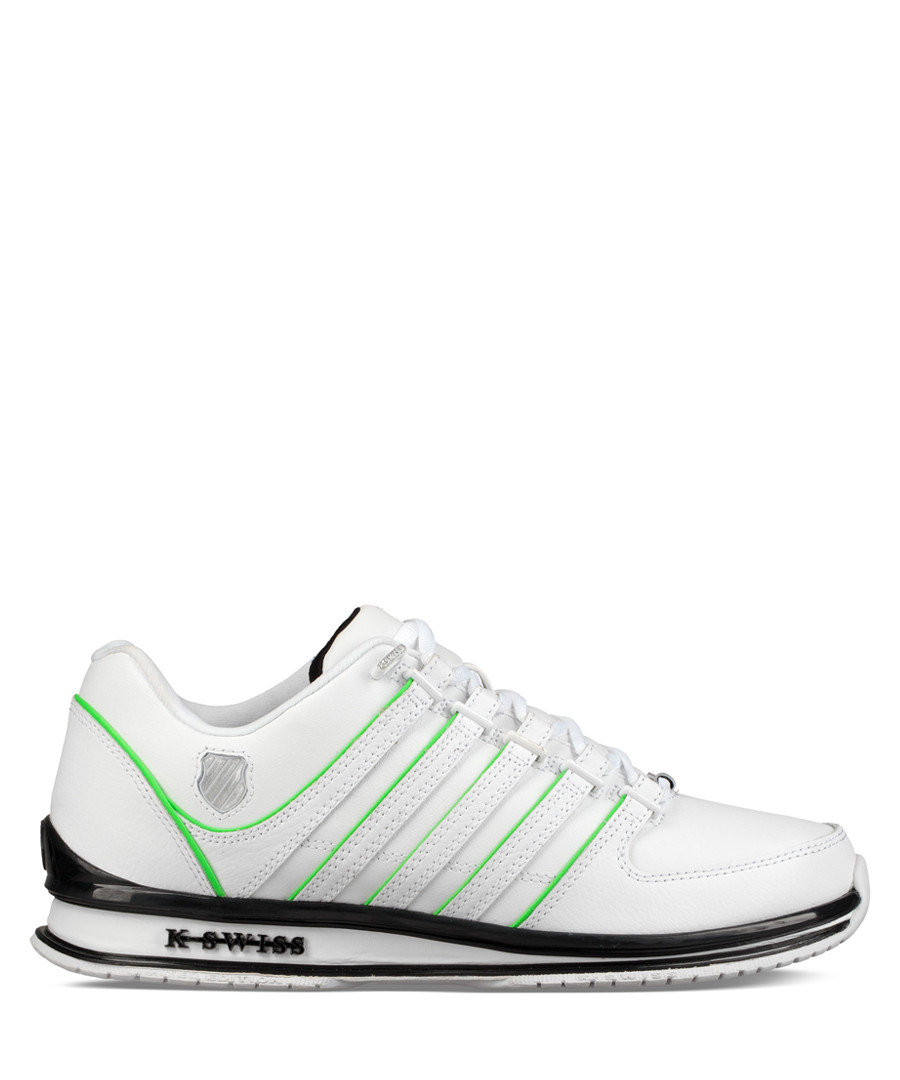 White & neon leather sneakers Sale - K-Swiss