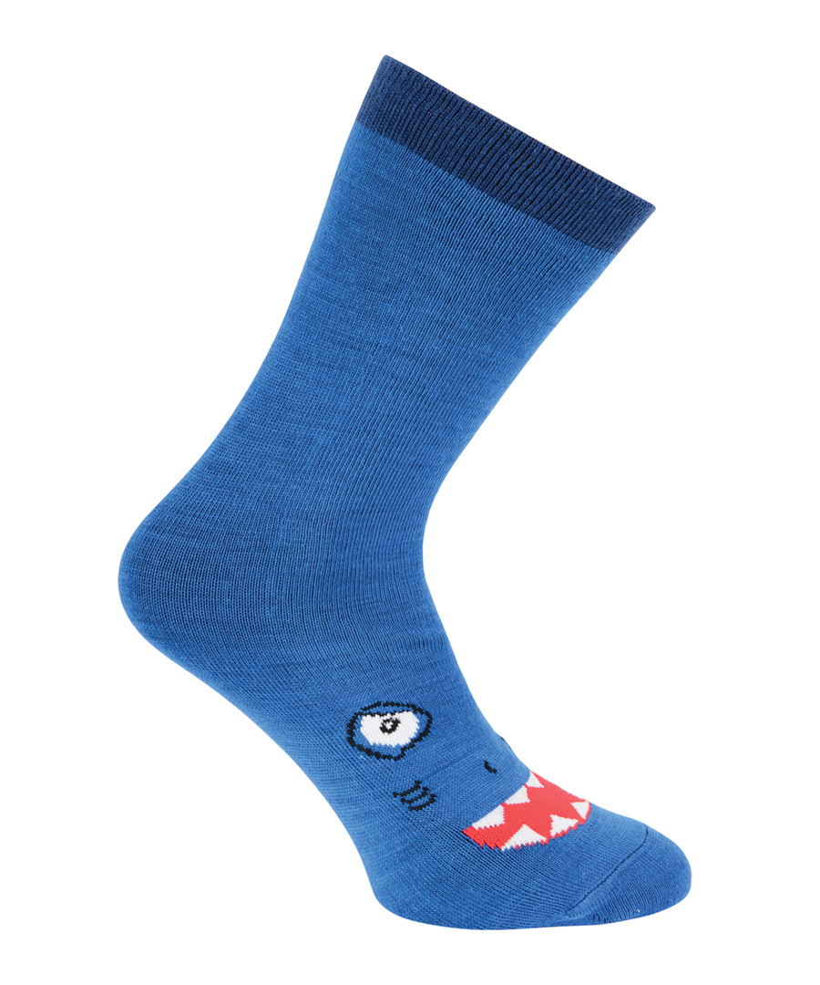 Blue wool blend shark face socks Sale - dare2b