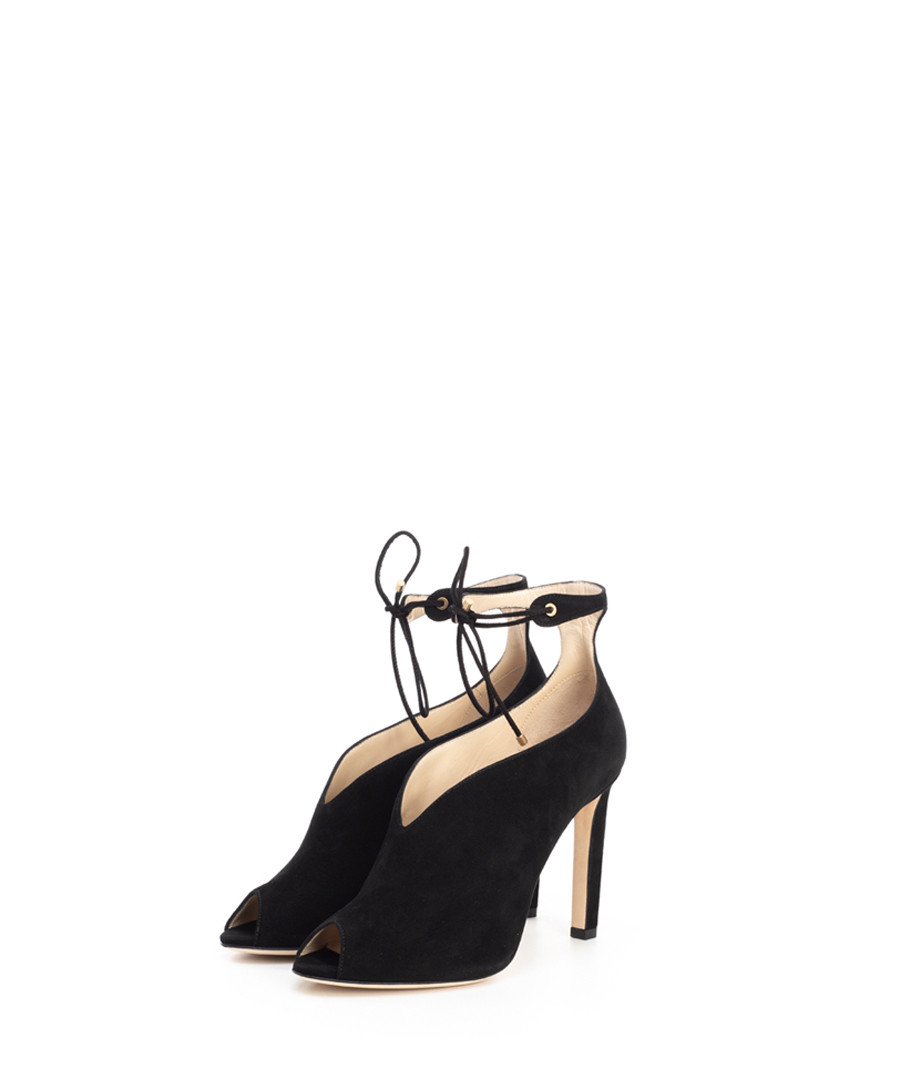 Sayra black suede peeptoe heels Sale - jimmy choo