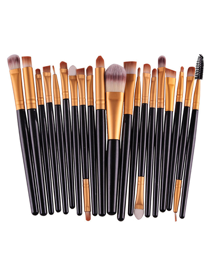 20pc Black makeup brush set Sale - dynergy