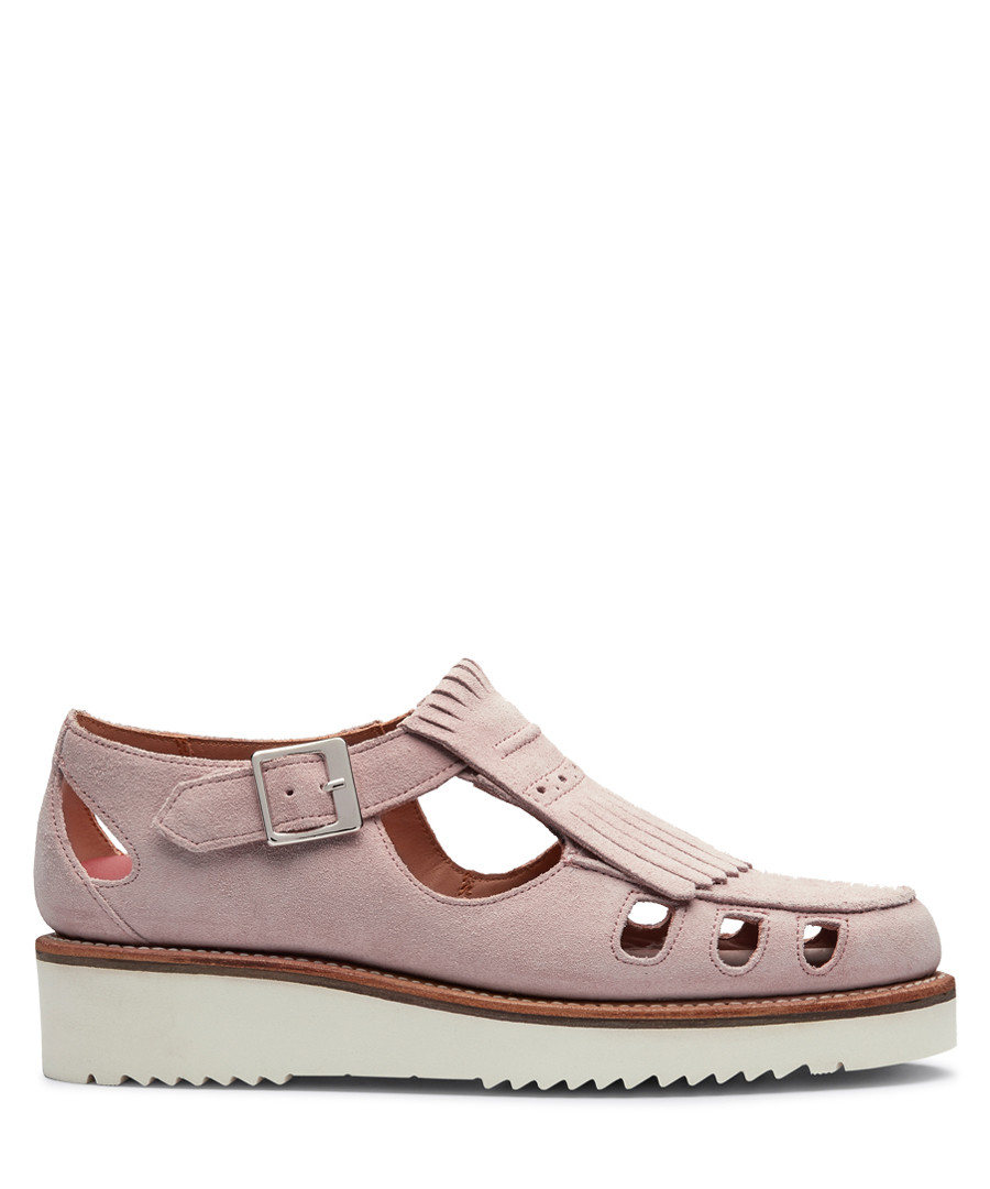 Women's pink leather cut-out sandals Sale - Grenson