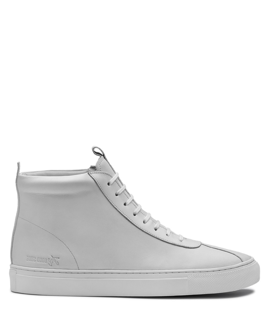 Women's white leather high-top sneakers Sale - Grenson