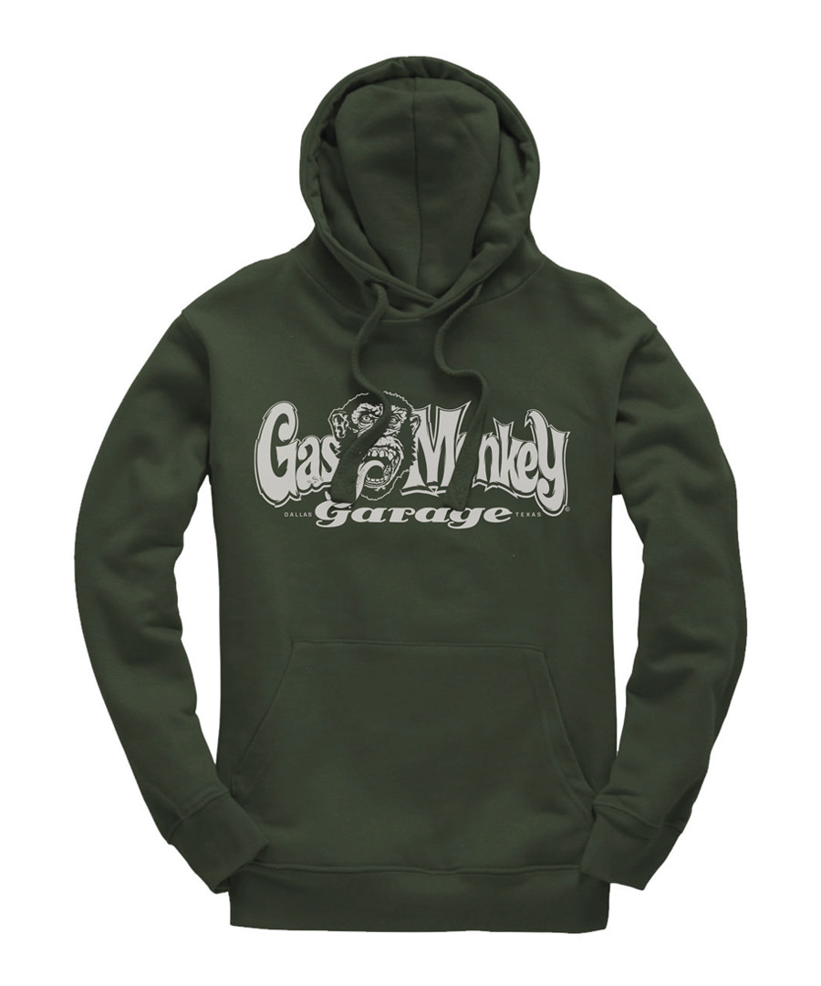 Green cotton blend slogan hoodie Sale - petrol heads