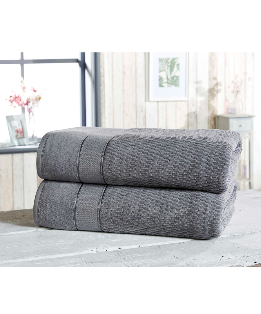 2pc grey cotton bath sheet bale Sale - royal velvet