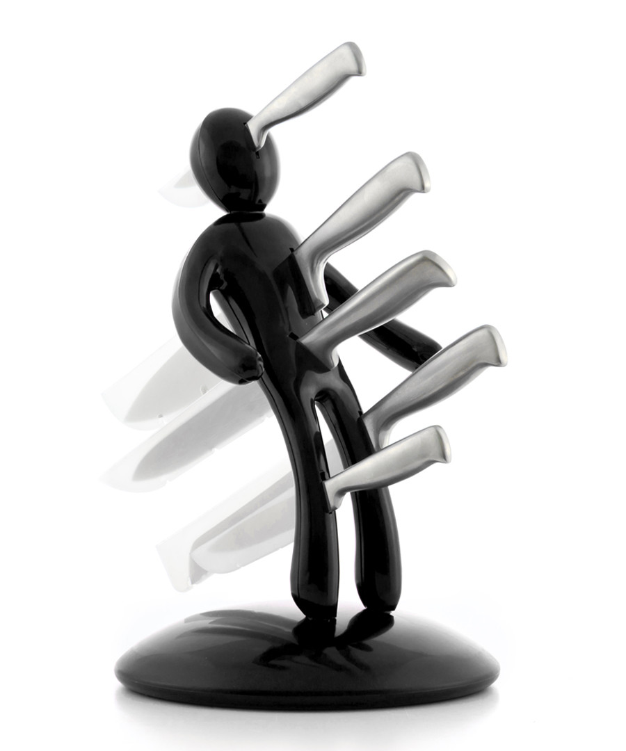 Discount 6pc Voodoo black knife block set SECRETSALES