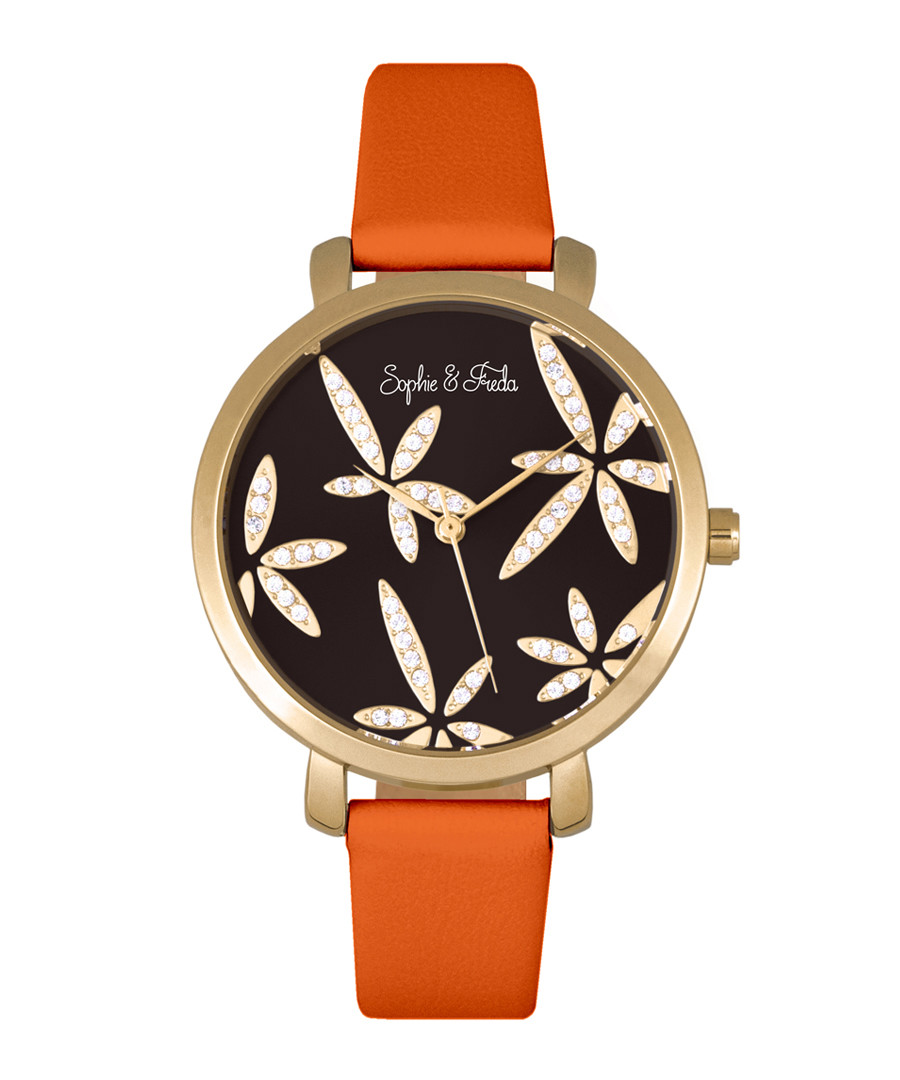 Key West gold-tone & orange watch Sale - sophie & freda