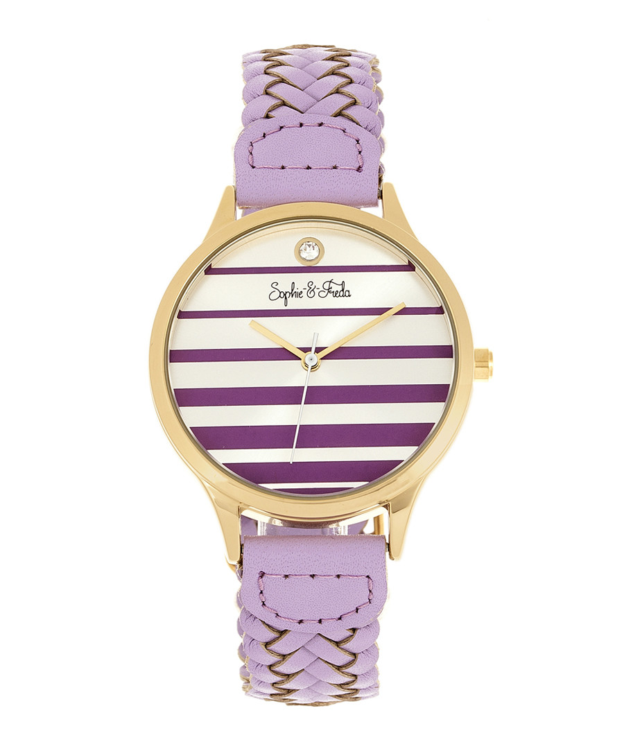 Tucson gold-tone & lavender braid watch Sale - sophie & freda