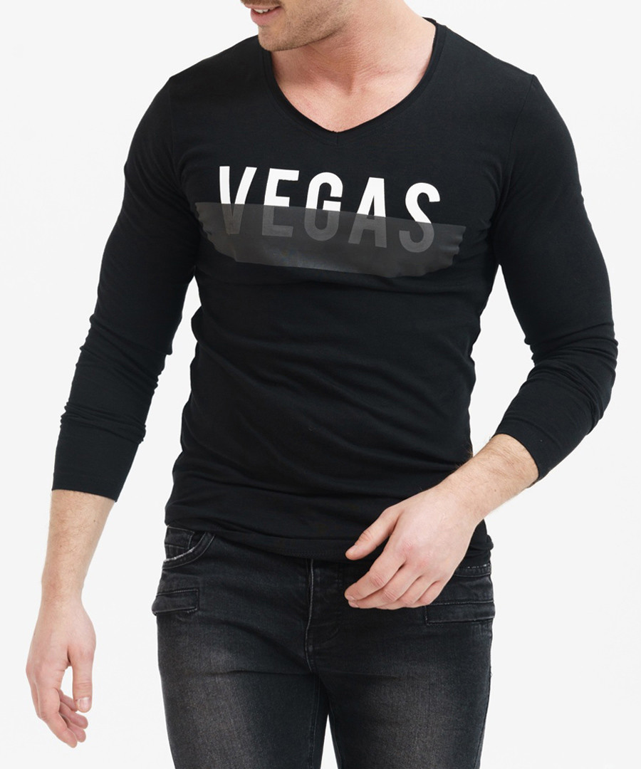 Black pure cotton Vegas long sleeve top Sale - true prodigy