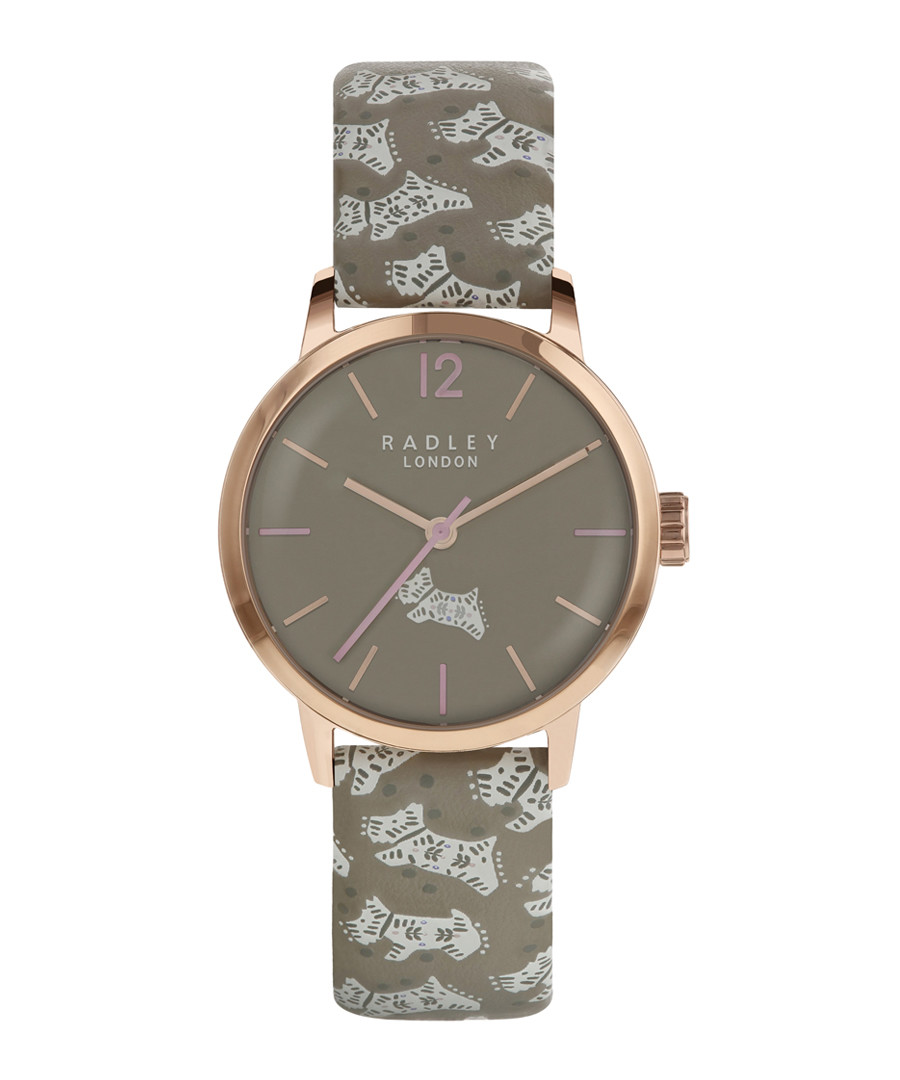 Folk Dog grey leather & steel watch Sale - radley london
