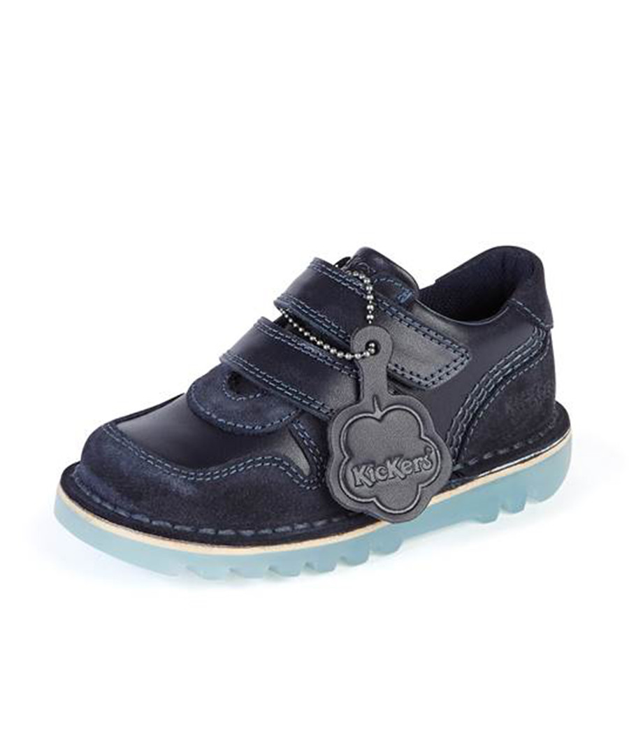 Kids' navy leather lace-up boots Sale - kickers