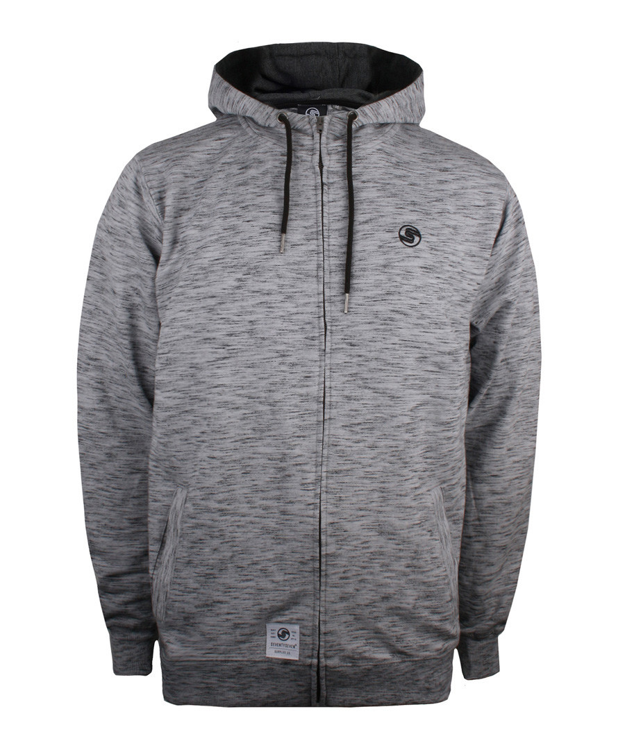 Grey cotton blend zip-up hoodie Sale - seventy seven