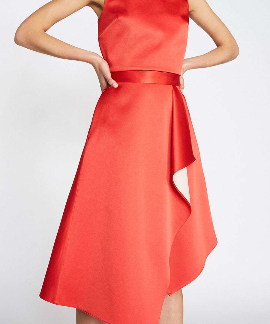 Bramley red asymmetric skirt Sale - outline
