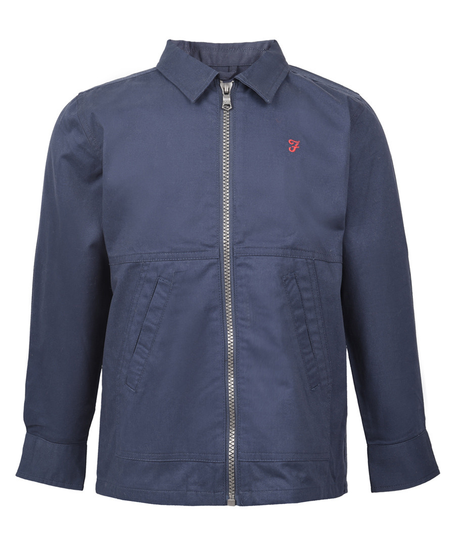Boys' navy cotton zip-up shirt Sale - FARAH