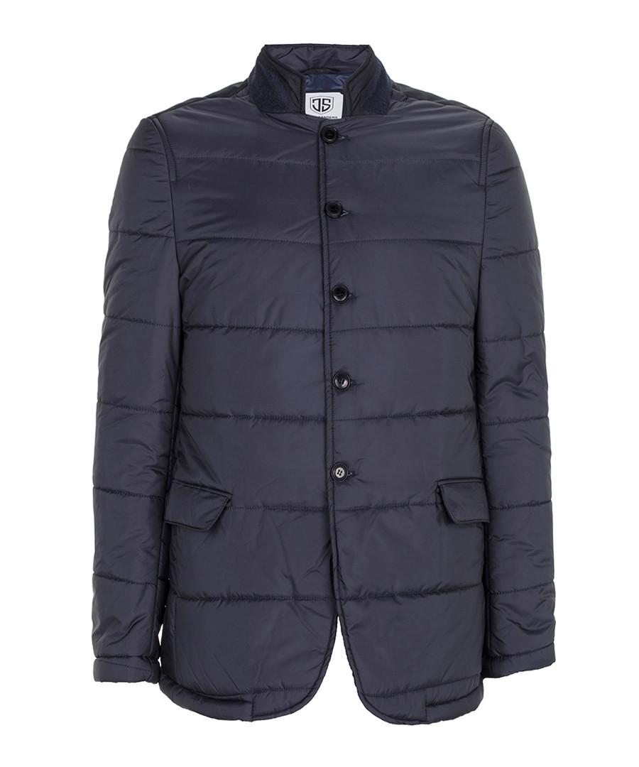 Navy quilted button-up coat Sale - Jimmy Sanders