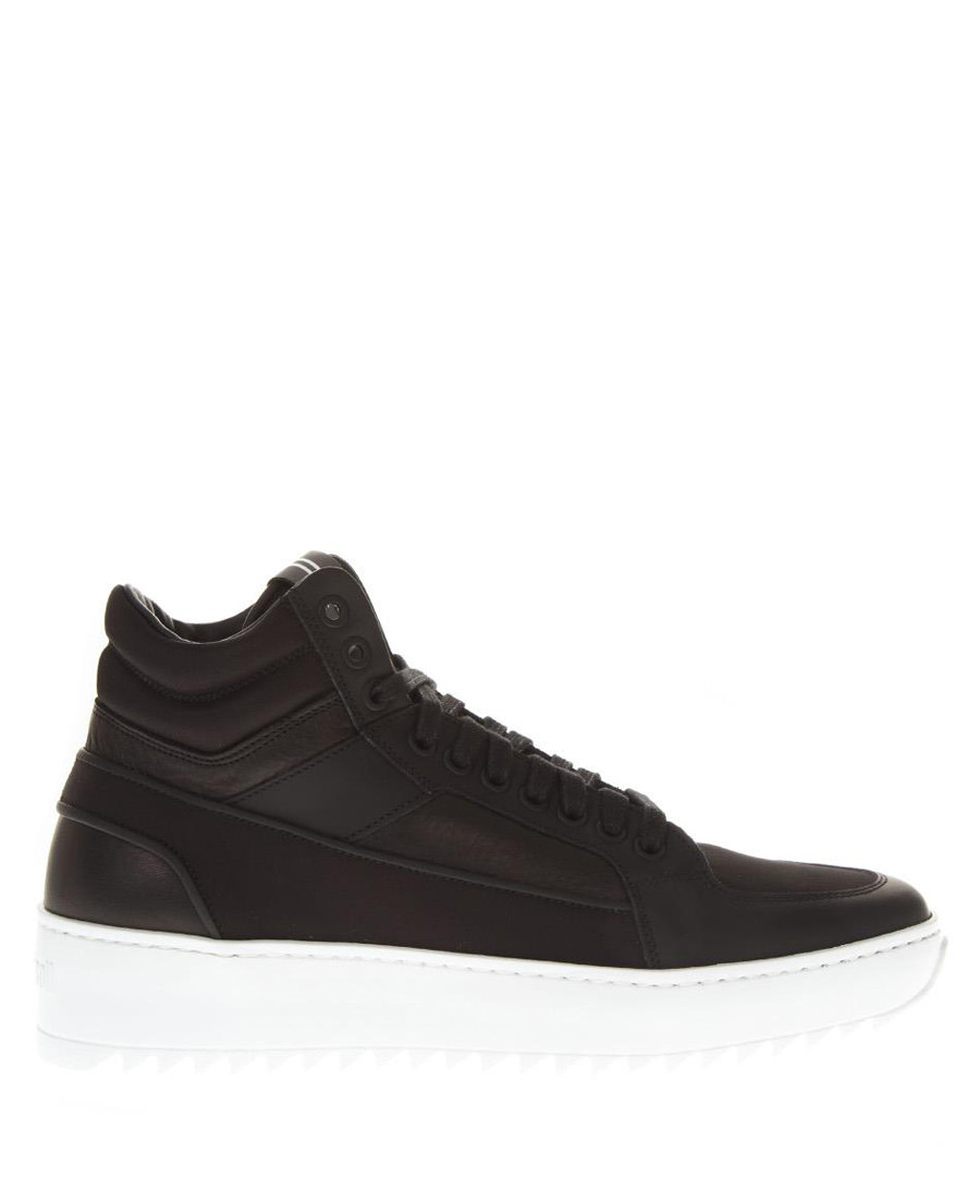 Black & white leather platform sneakers Sale - THoMS NICOLL