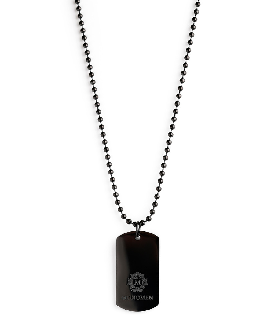 Black dog tag necklace Sale - monomen