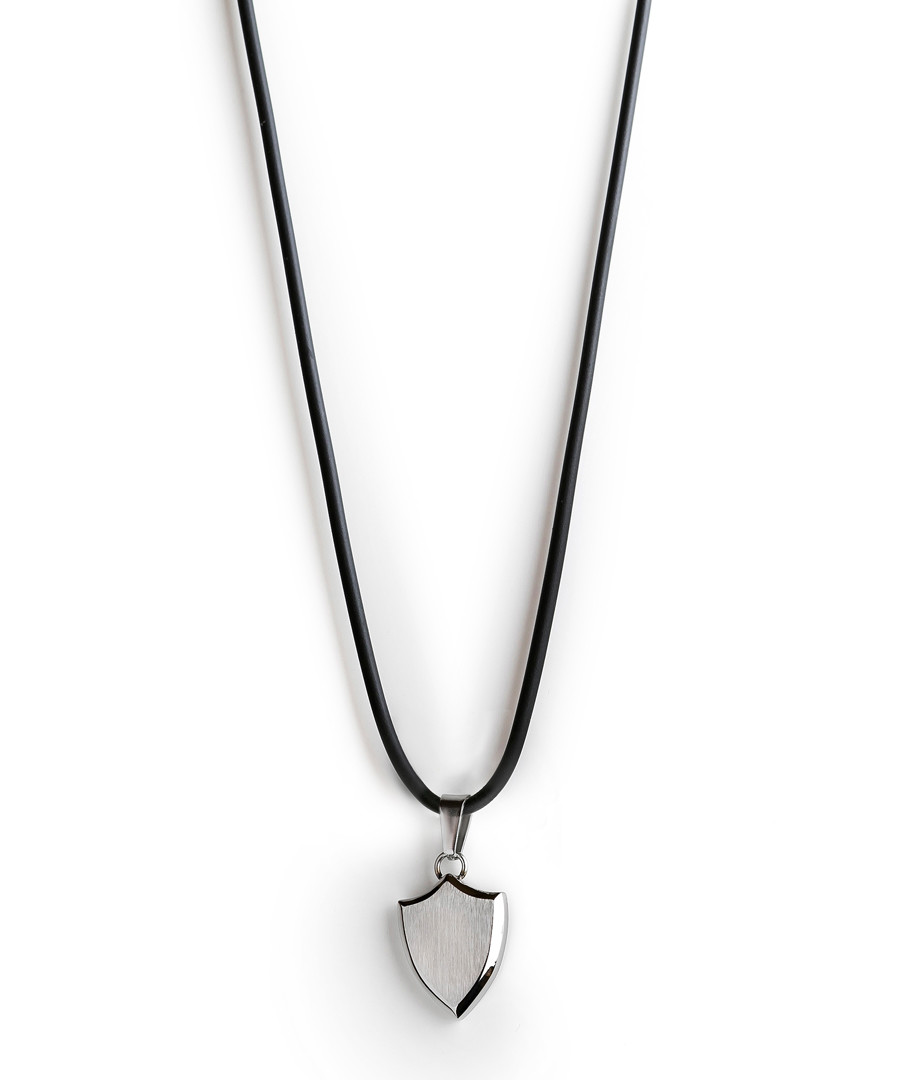 Black & silver-tone dog tag necklace Sale - monomen