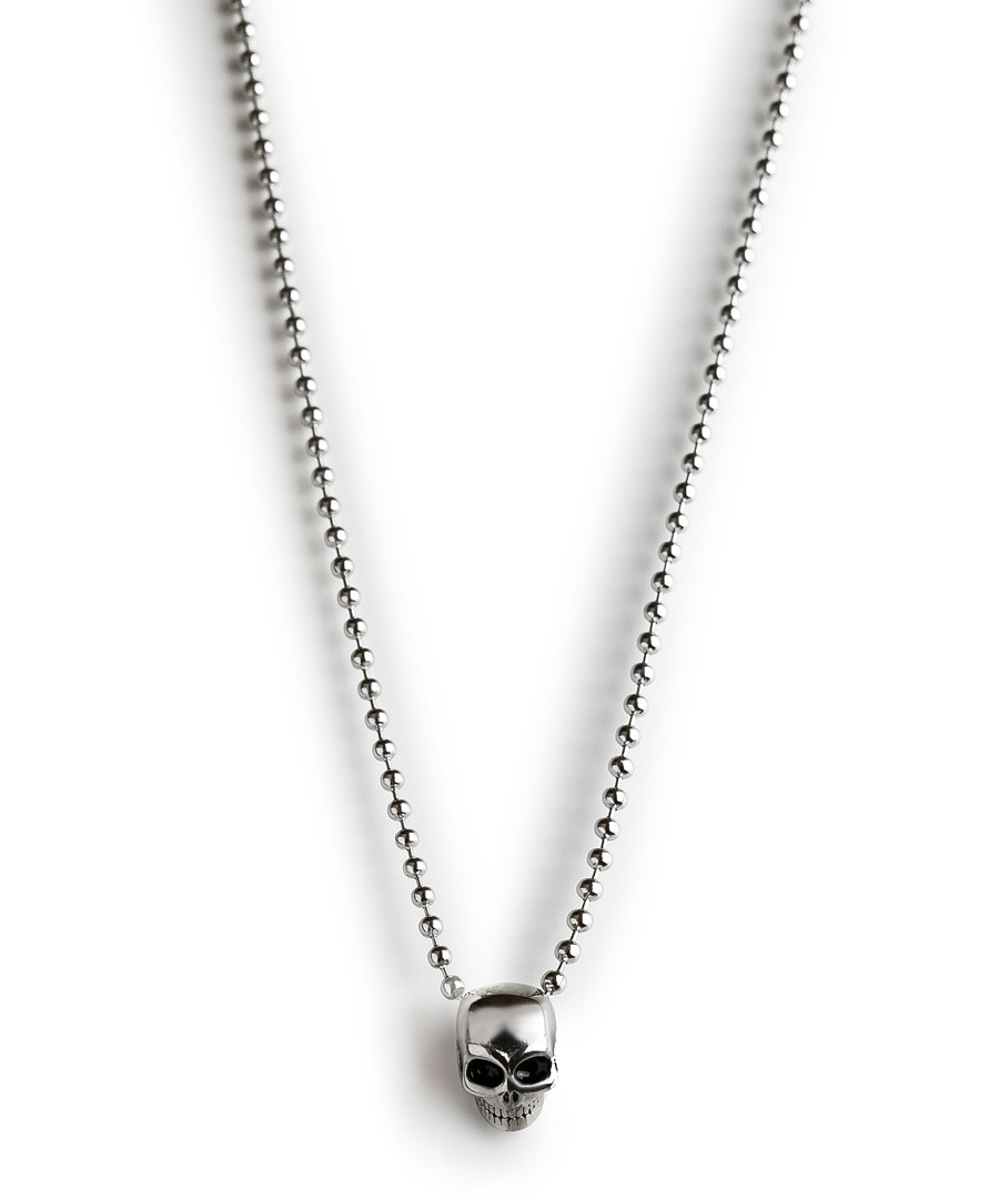 Silver-tone steel skull necklace Sale - monomen