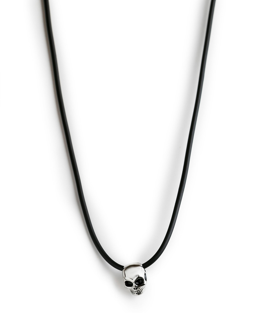 Black & silver-tone steel skull necklace Sale - monomen