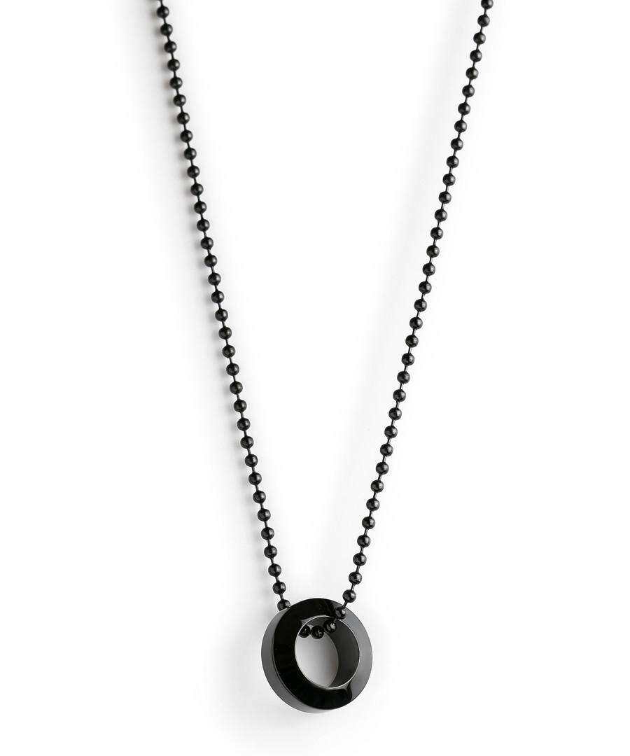 Black steel ring pendant Sale - monomen
