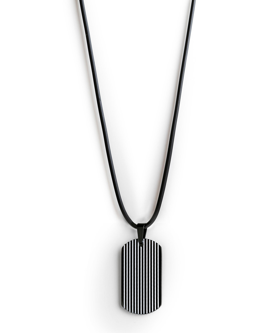 Black silicon dog tag necklace Sale - monomen