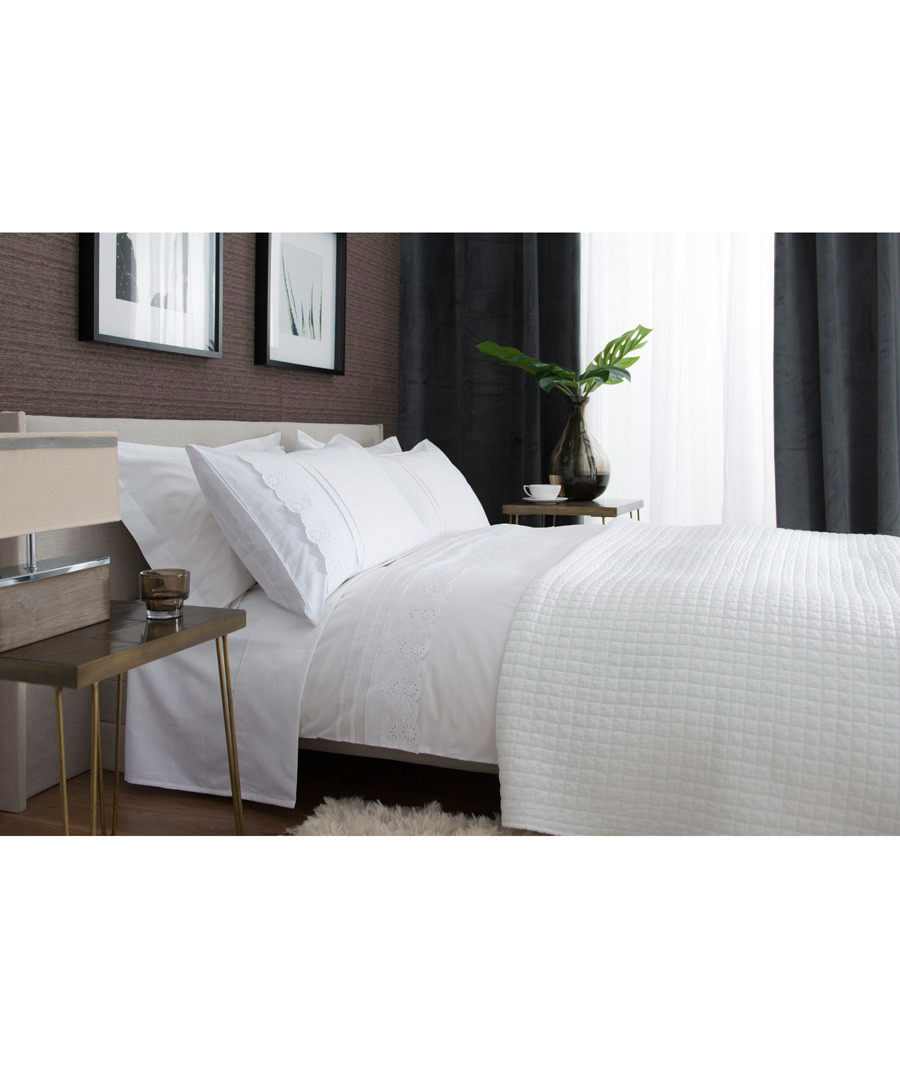 Ashanti white cotton single duvet set Sale - lyndon