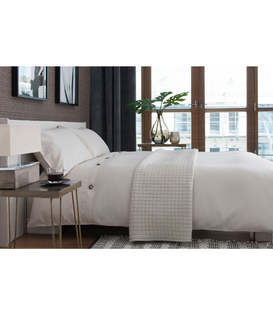 Bruges white cotton single duvet set Sale - lyndon
