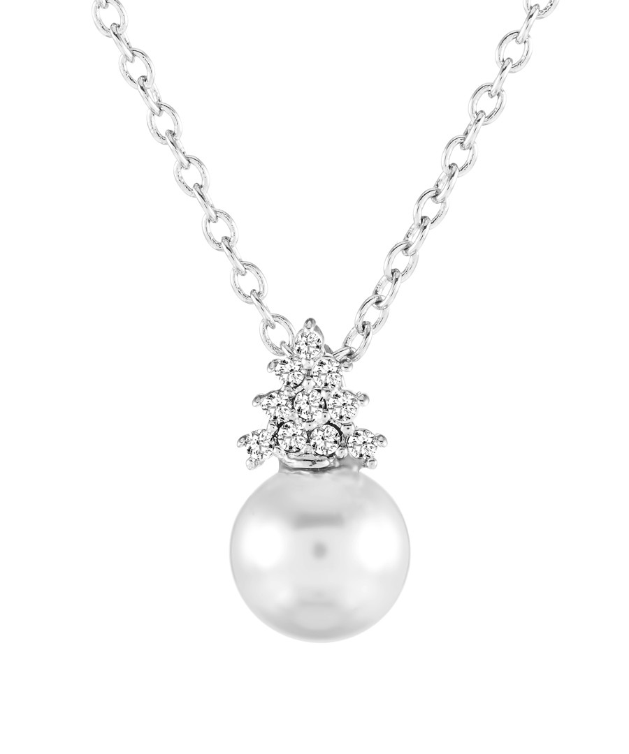 14ct white gold-plated pendant Sale - diamond style