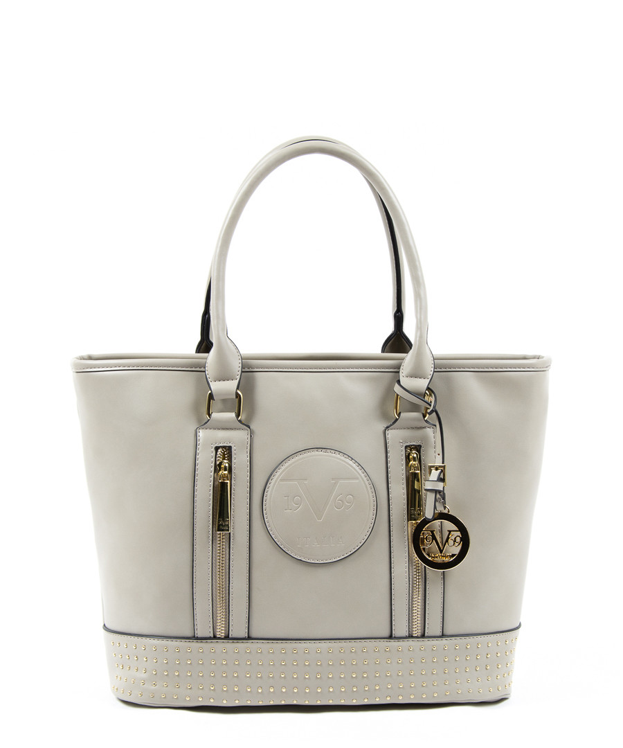 Grey studded shopper bag Sale - v italia by versace 1969 abbigliamento sportivo srl milano italia