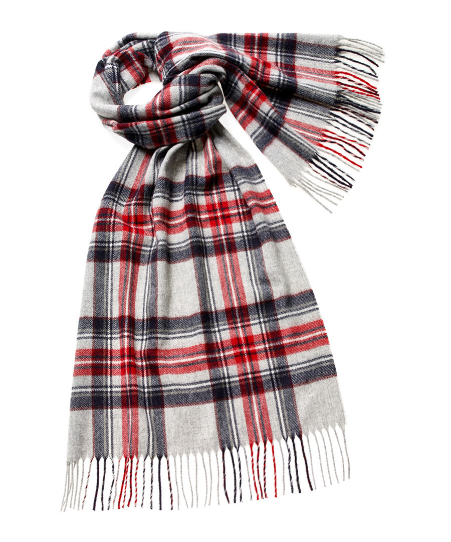 Ingleborough silver merino check scarf Sale - bronte