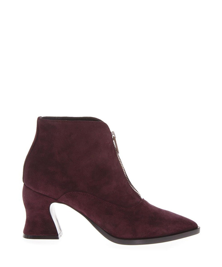 Burgundy suede ankle boots Sale - alexander mcqueen