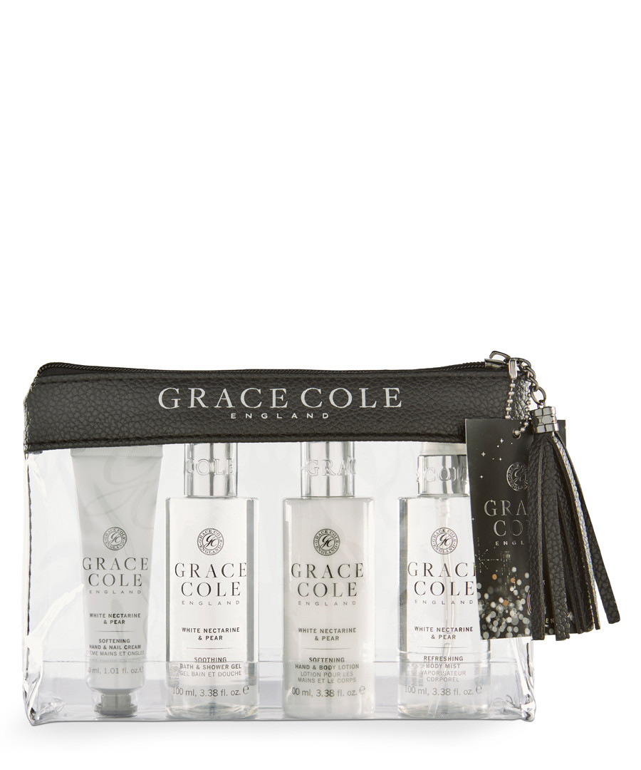 4pc White Nectarine & Pear travel set Sale - grace cole