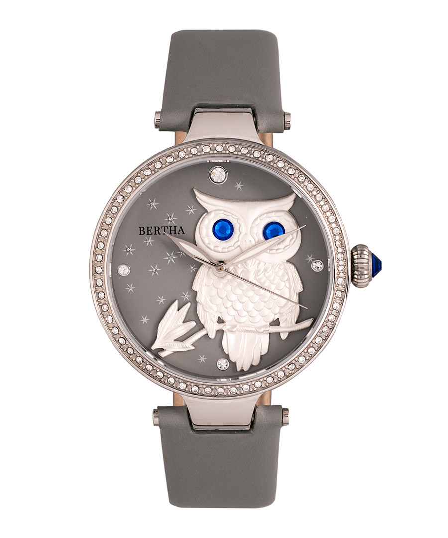 Rosie grey leather owl watch Sale - bertha