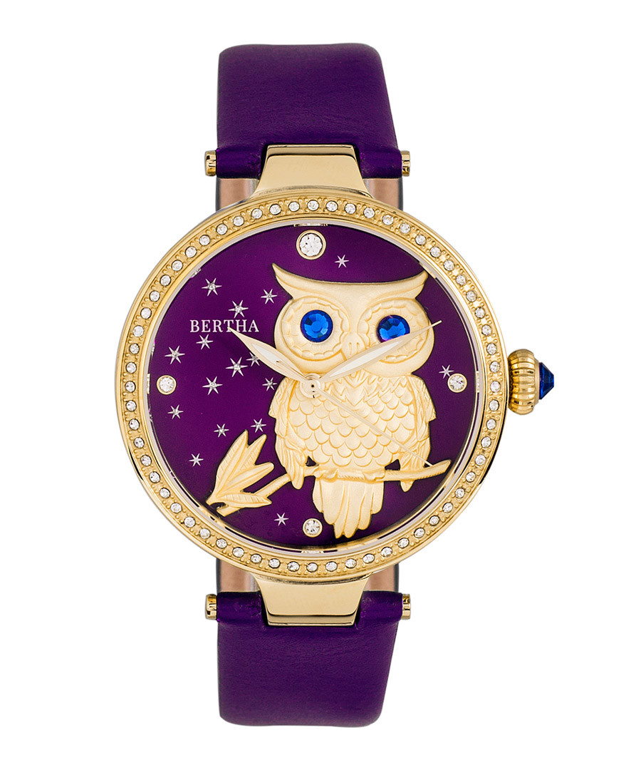 Rosie purple leather owl watch Sale - bertha