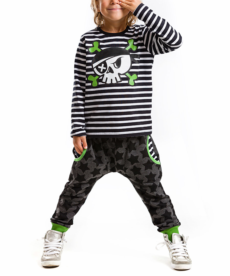 2pc skull print cotton blend outfit set Sale - Mushi
