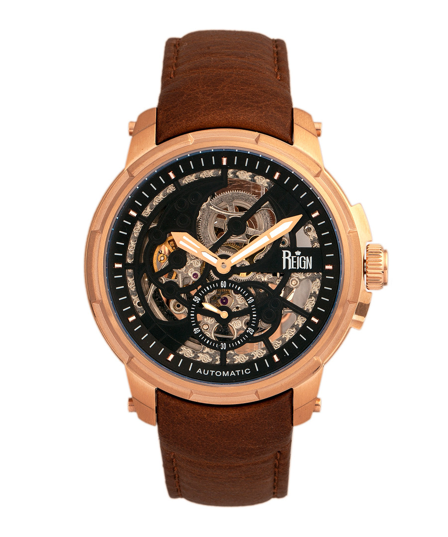 Matheson rose gold-tone & leather watch Sale - reign