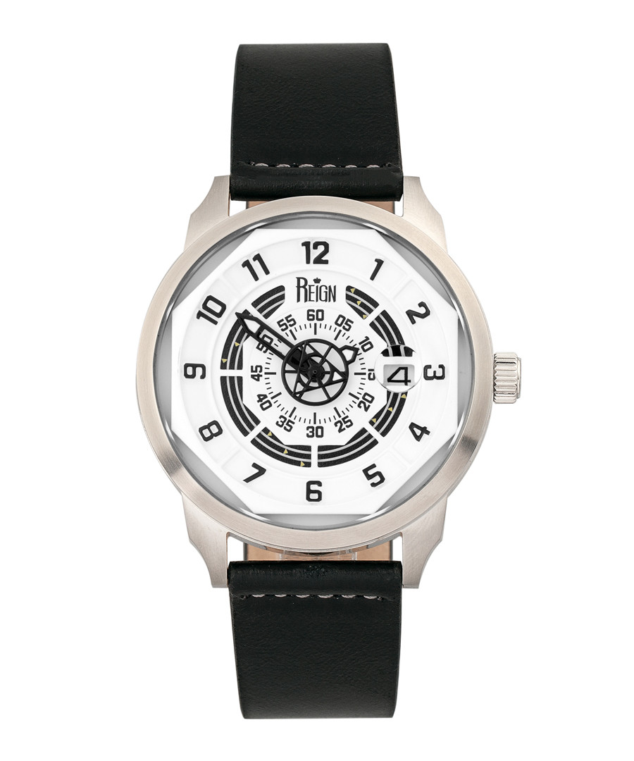 Lafleur steel & black leather watch Sale - reign