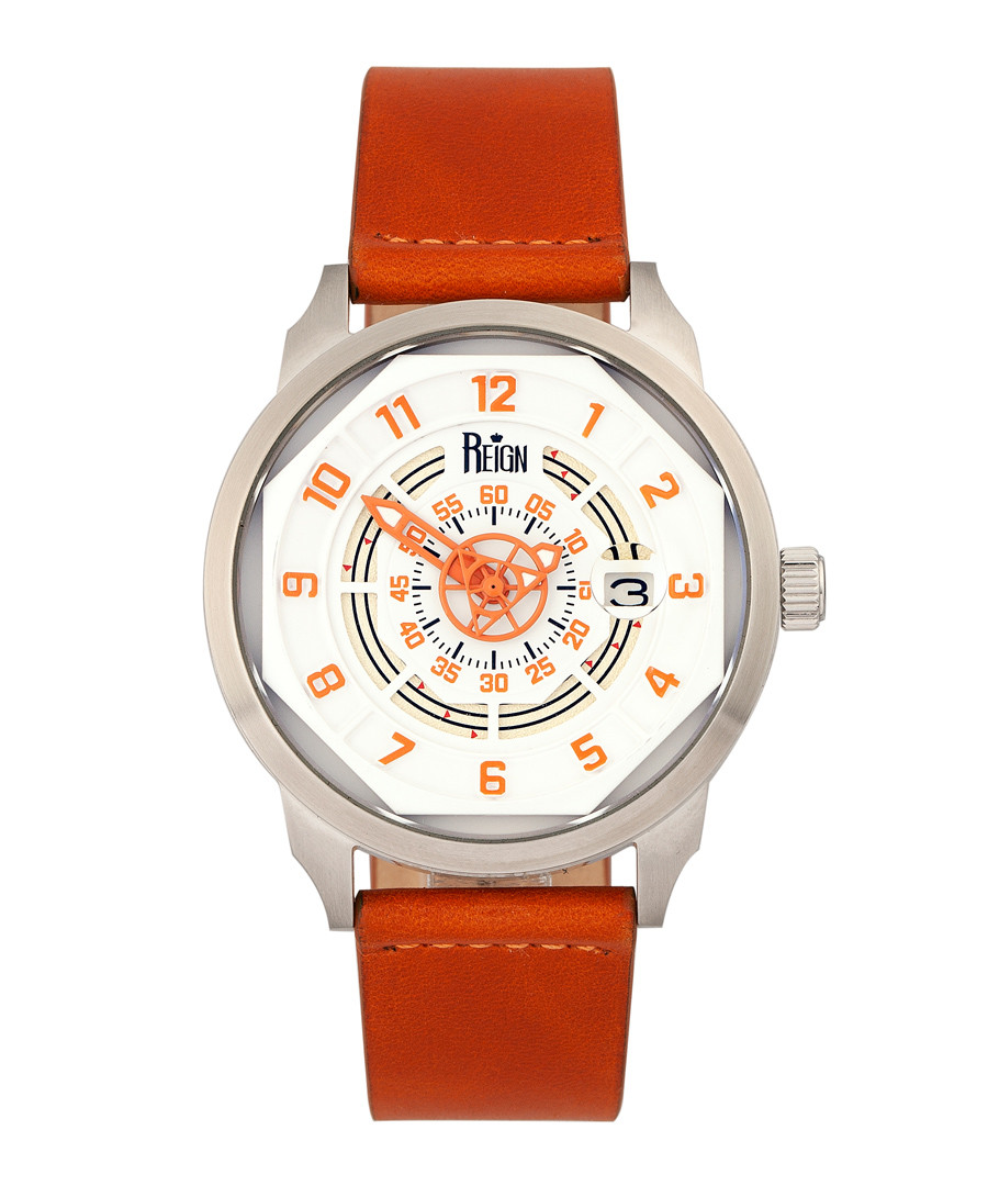 Lafleur steel & orange leather watch Sale - reign