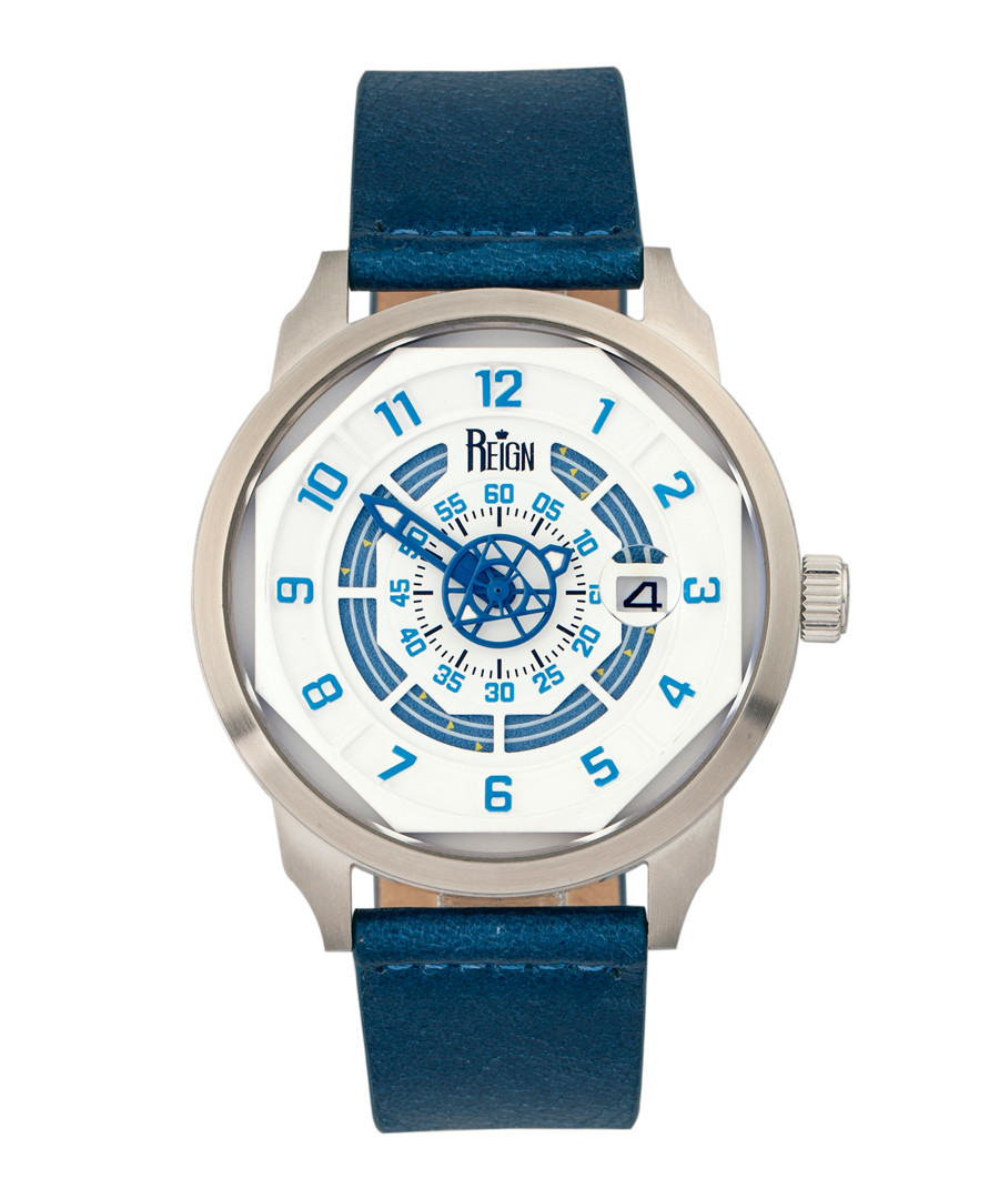 Lafleur steel & blue leather watch Sale - reign