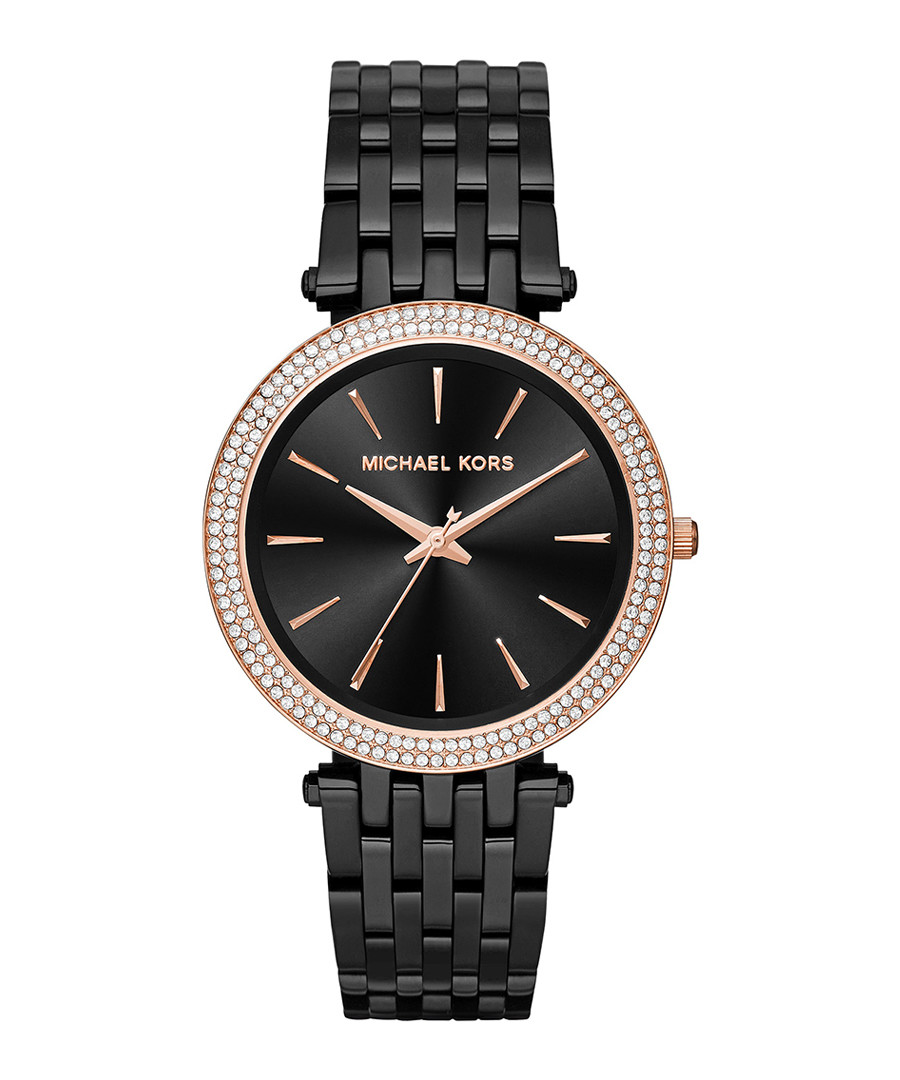 Black & rose gold-tone steel watch Sale - michael kors
