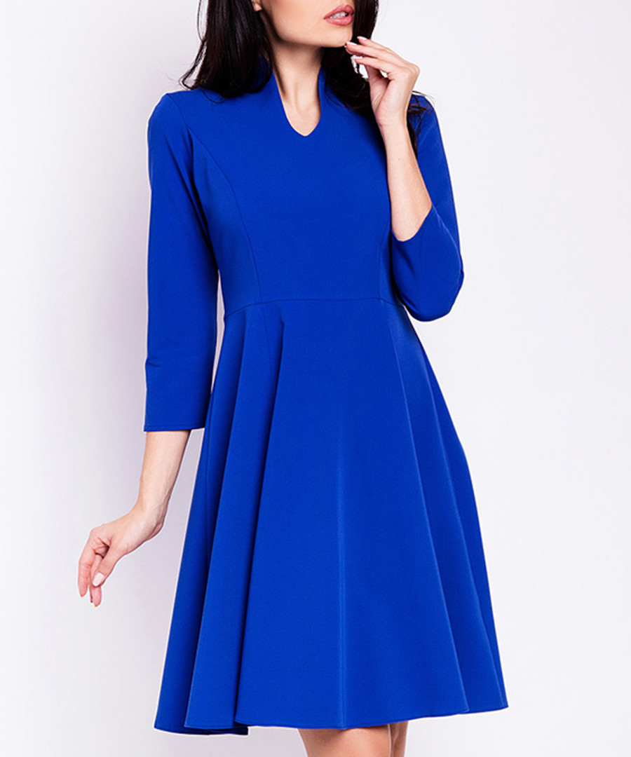 Blue collar detail fit & flare dress Sale - My Favorite Dress