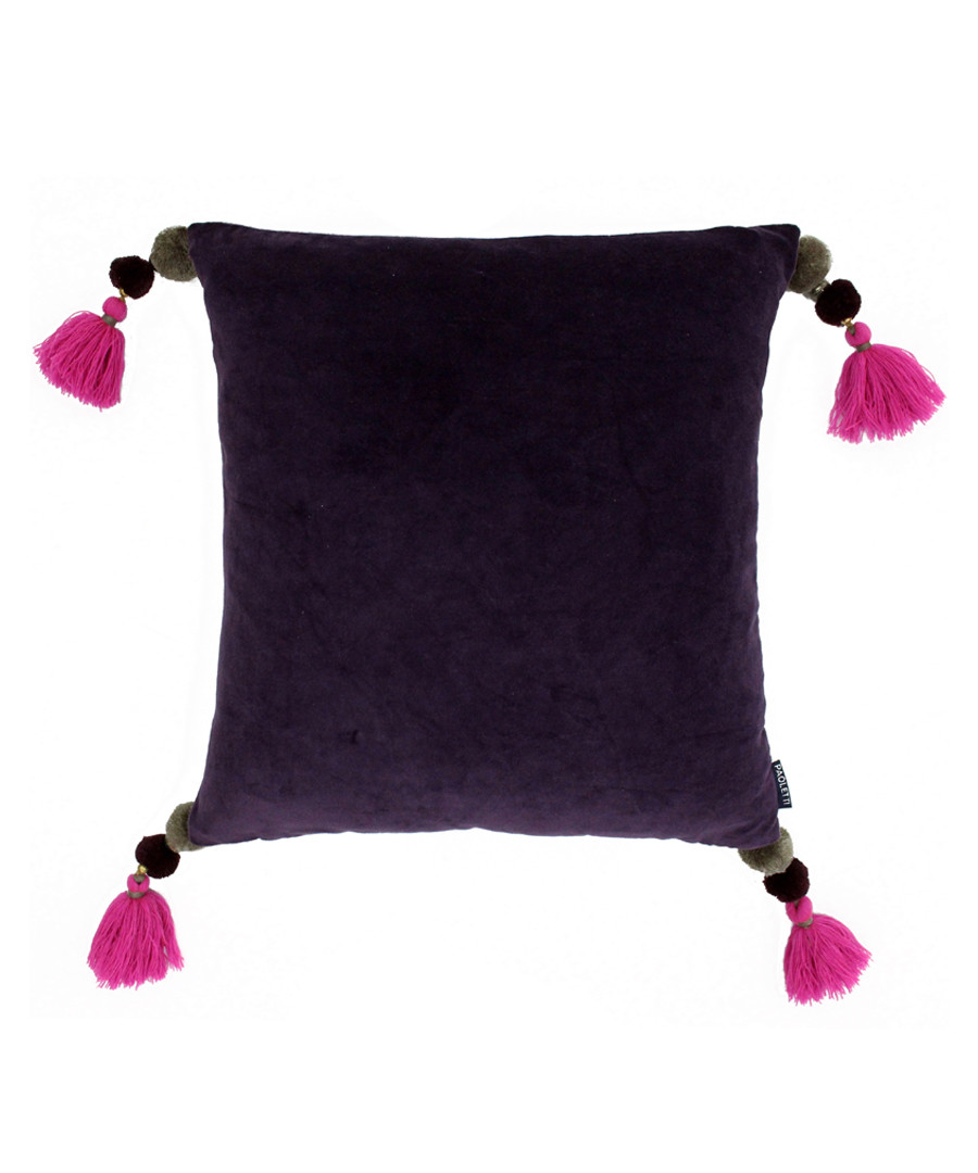 Poonam damson tassel cushion 45cm Sale - riva paoletti