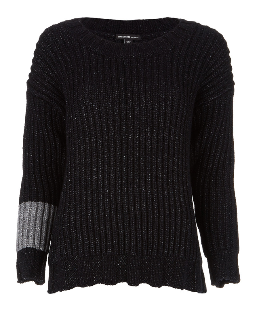 Black & grey merino blend jumper Sale - James Perse